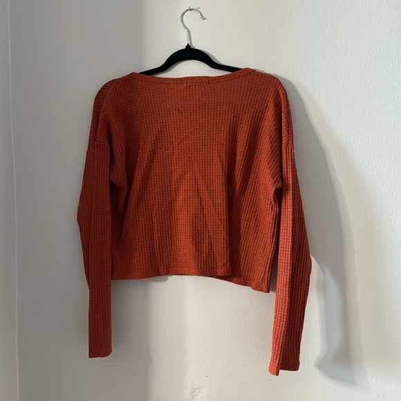 Long sleeve crop top burnt orange size M - Picture 3 of 3